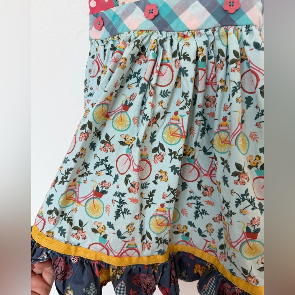 Matilda Jane Dress Ruffle Wonderment Bikes and Books Floral size 6 Pink - Picture 4 of 6